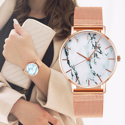 Luxury Mesh Band Marble Watch